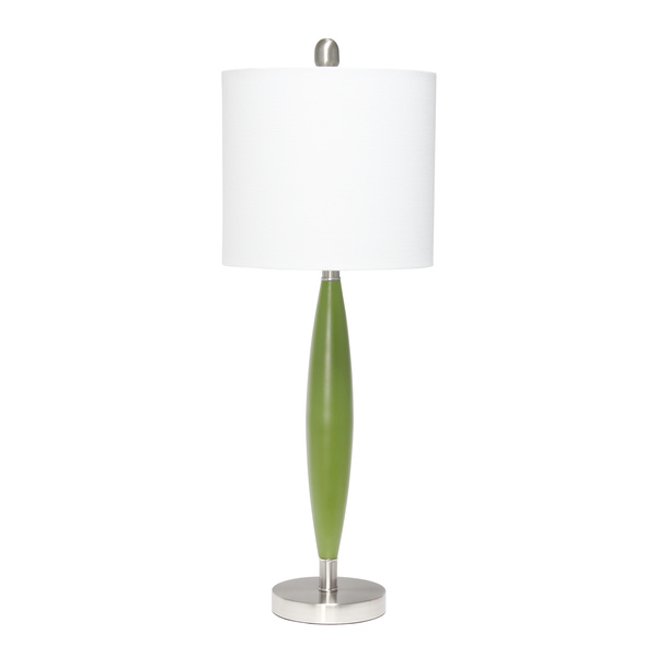 Lalia Home Stylus Table Lamp with White Fabric Shade, Green LHT-5036-GR